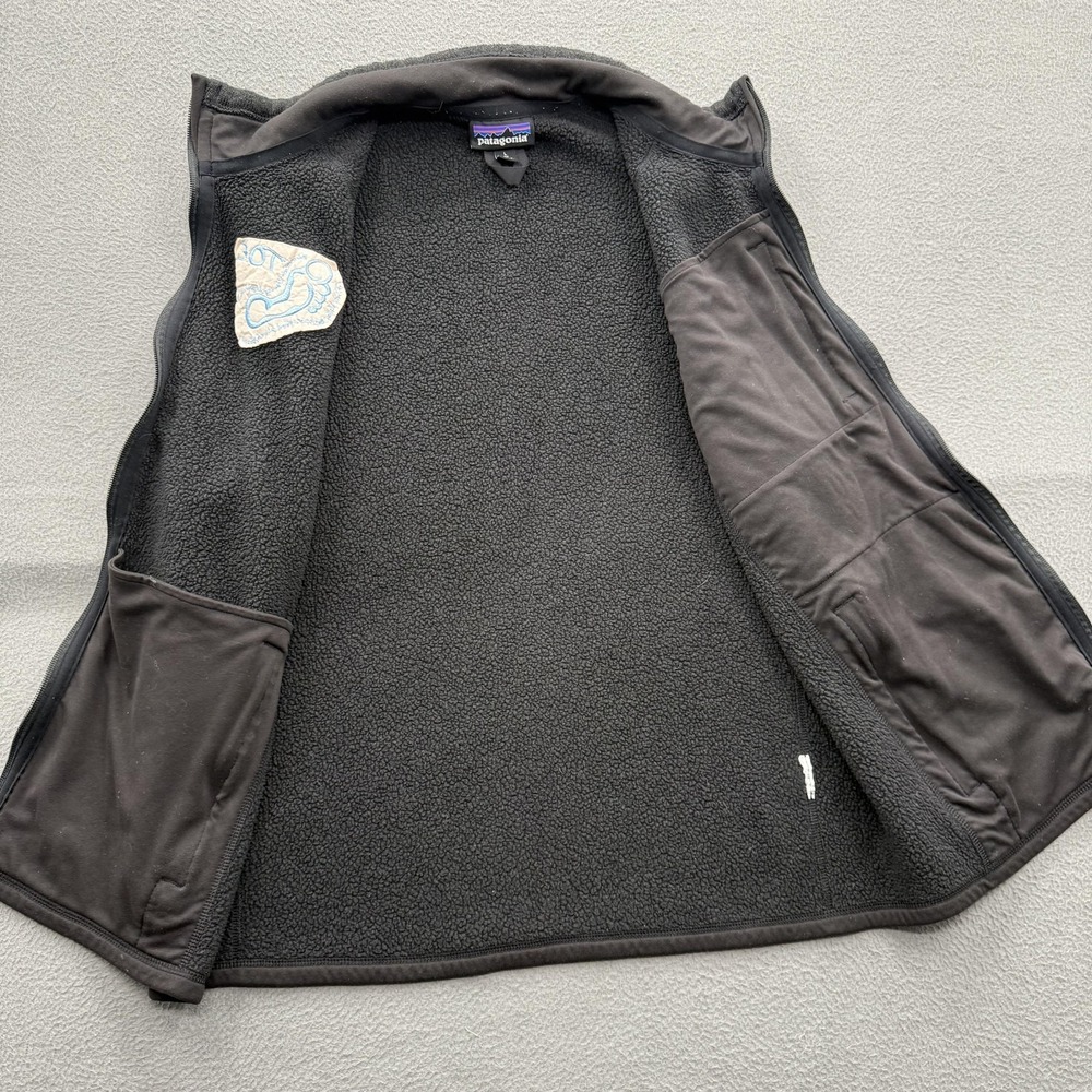Patagonia Better Sweater Vest Mens Large Black Fleece Full Zip TOE Logo Pockets - Picture 10 of 10